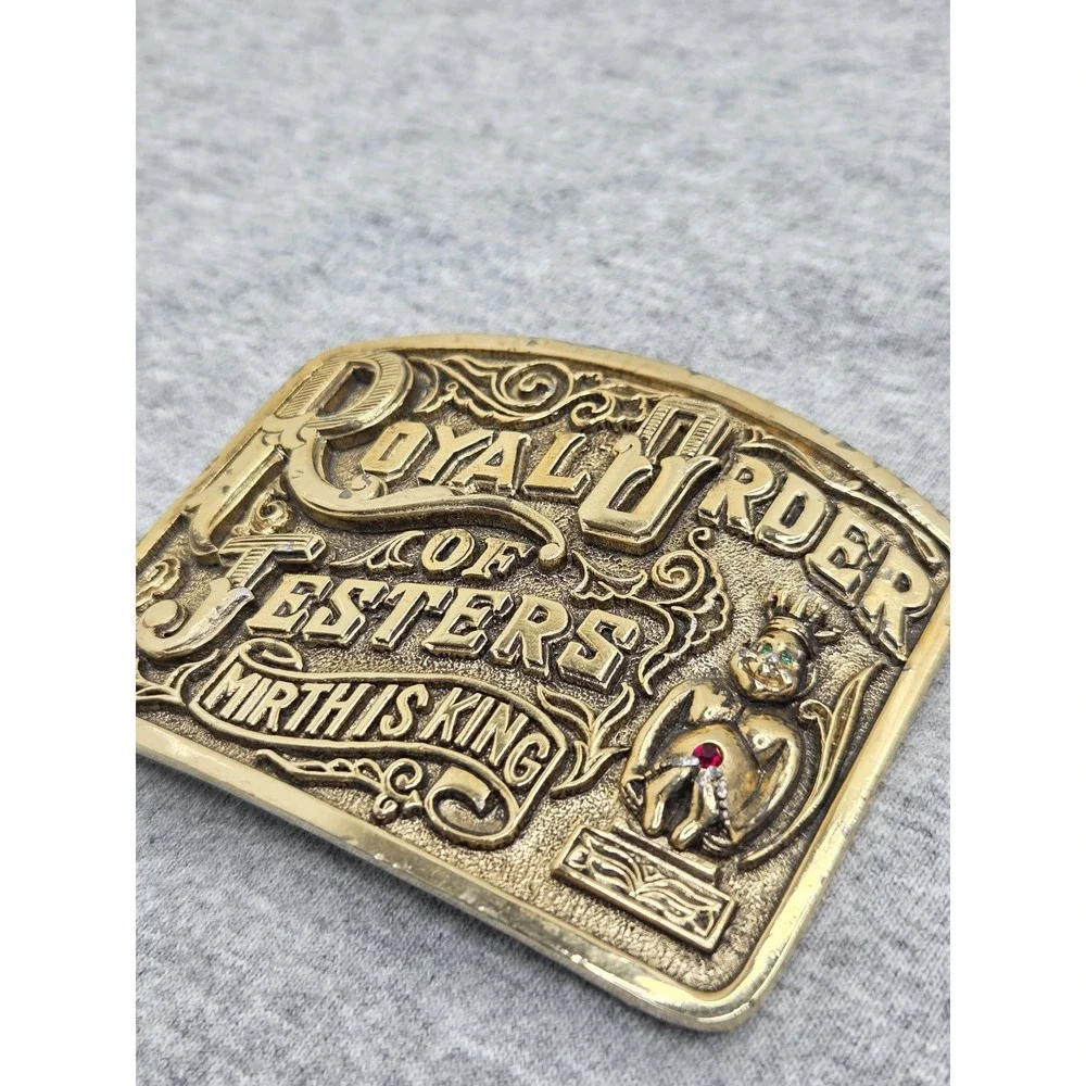 Royal Order of Jesters Masonic Freemason Heavy Belt Buckle Artunian Jewelers